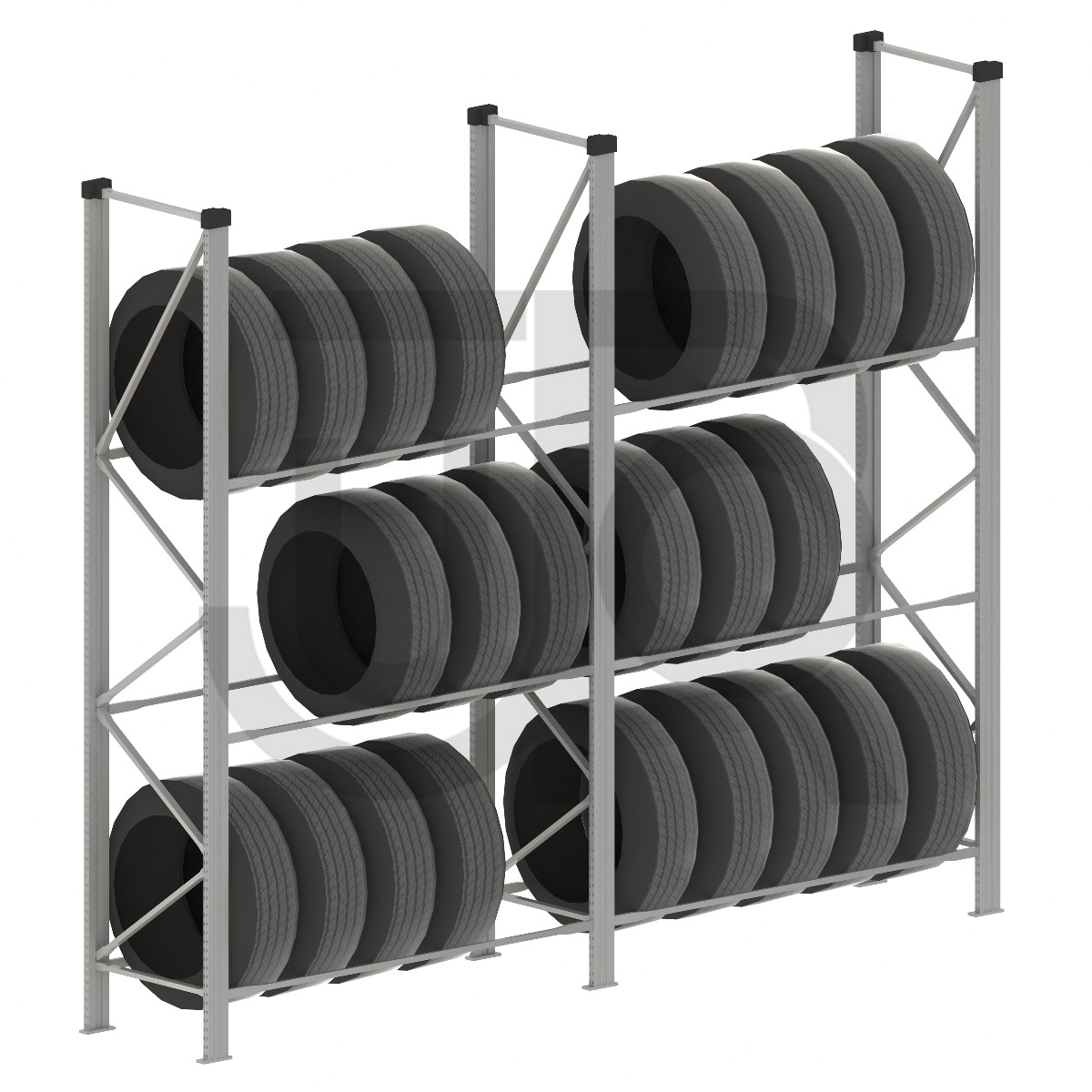 Verzinkte professionele bandenstelling H2000 x D400 x L2485mm