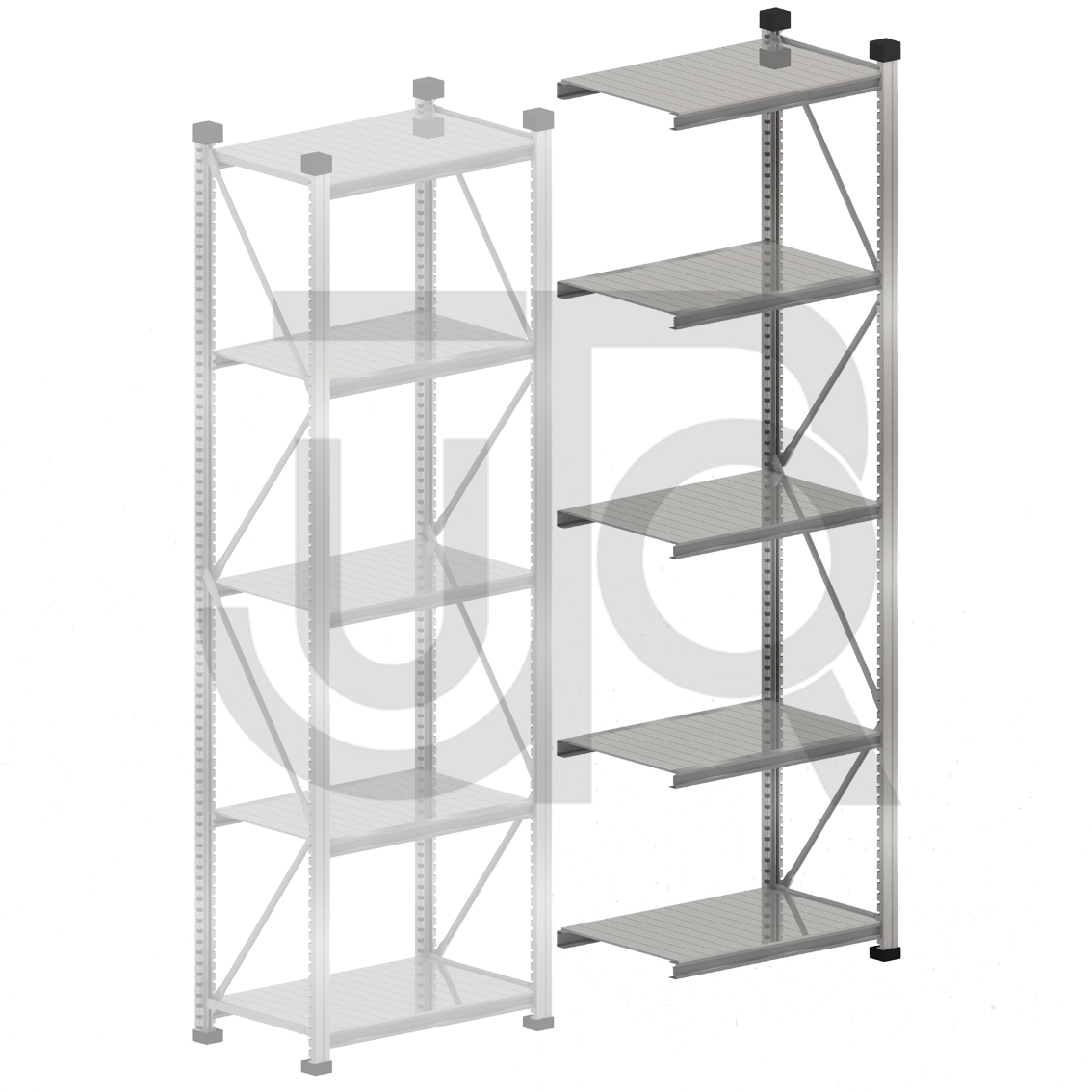 Gebruikte legbordstelling H2960 x D400 | aanbouwset vak 1500 mm-0