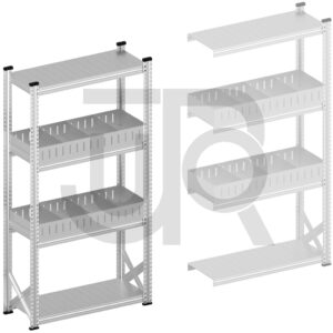 Vakkenstelling H1972 x D500 | startset vak 1050 mm | rechte opzetranden 100 mm-0