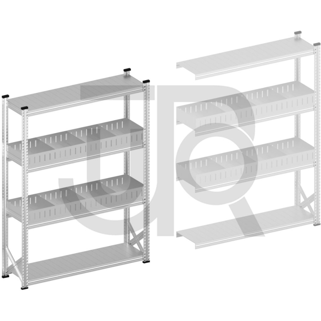 Vakkenstelling H1972 x D320 | startset vak 1500 mm | rechte opzetranden 100 mm-0