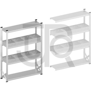 Vakkenstelling H1972 x D600 | startset vak 1500 mm | rechte opzetranden 100 mm-0