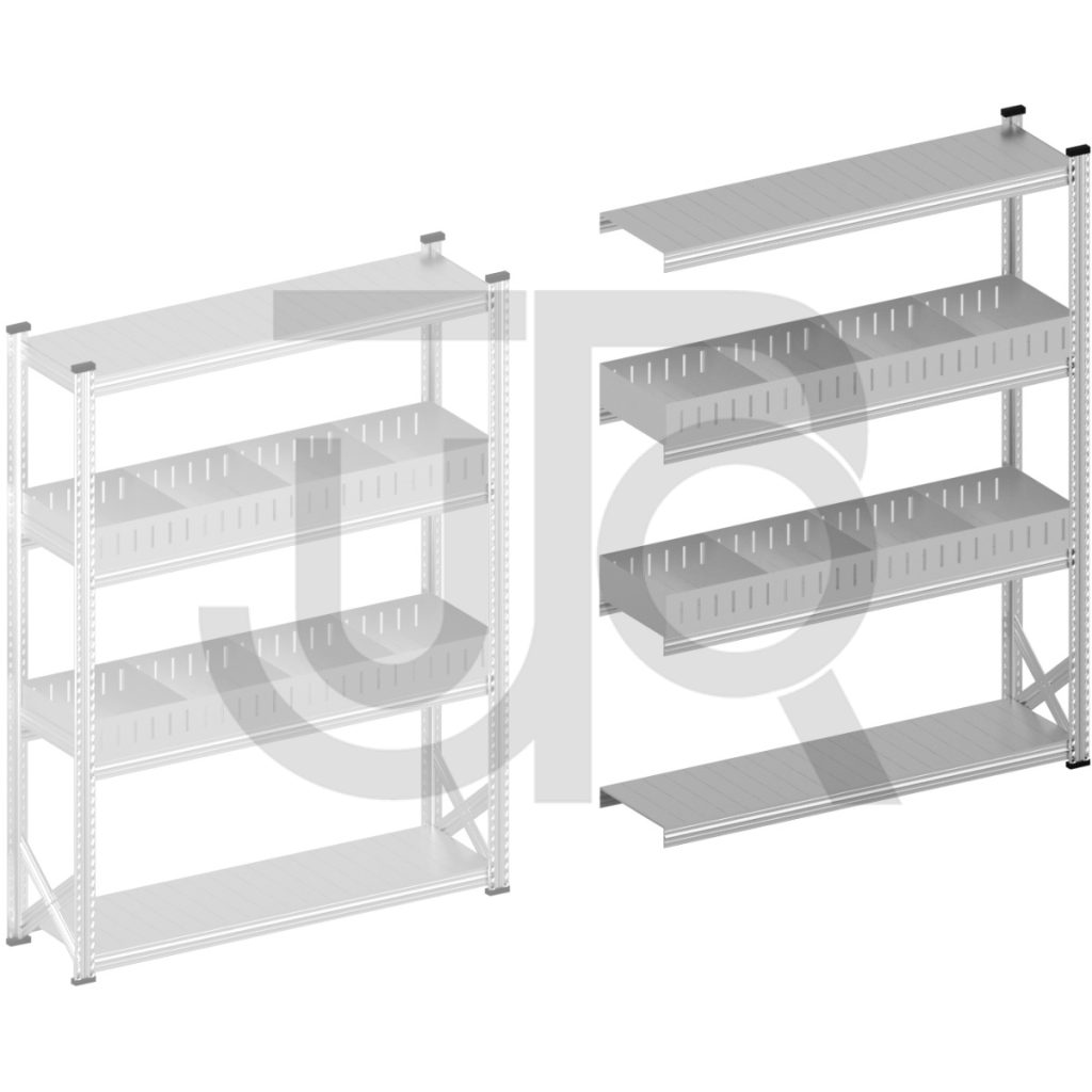 Vakkenstelling H1972 x D320 | aanbouwset vak 1500 mm | rechte opzetranden 100 mm-0