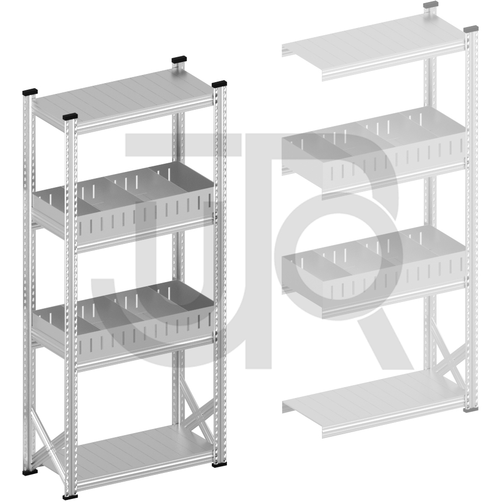 Vakkenstelling H1972 x D600 | startset vak 900 mm | rechte opzetranden 100 mm-0