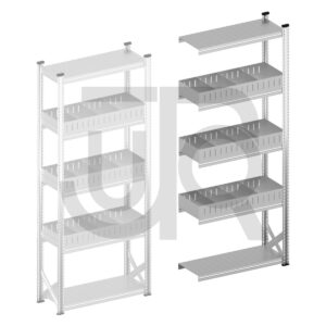 Vakkenstelling H2500 x D320 | aanbouwset vak 1050 mm | rechte opzetranden 100 mm-0