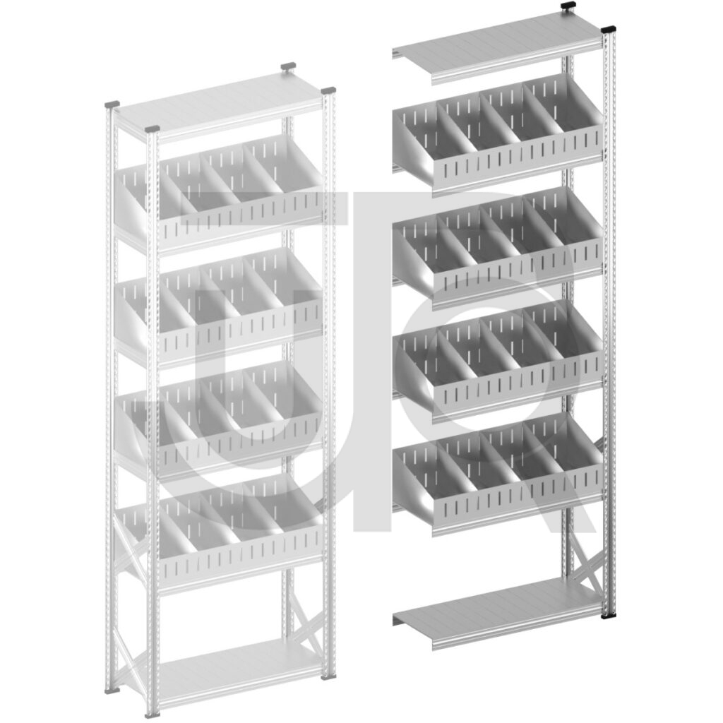 Vakkenstelling H3028 x D400 | aanbouwset vak 1050 mm | schuine opzetranden 100-200 mm-0