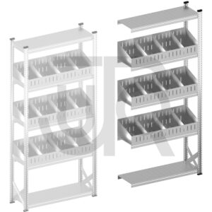 Vakkenstelling H2500 x D400 | aanbouwset vak 1200 mm | schuine opzetranden 100-200 mm-0