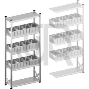 Vakkenstelling H2500 x D320 | startset vak 1200 mm | rechte opzetranden 200 mm-0