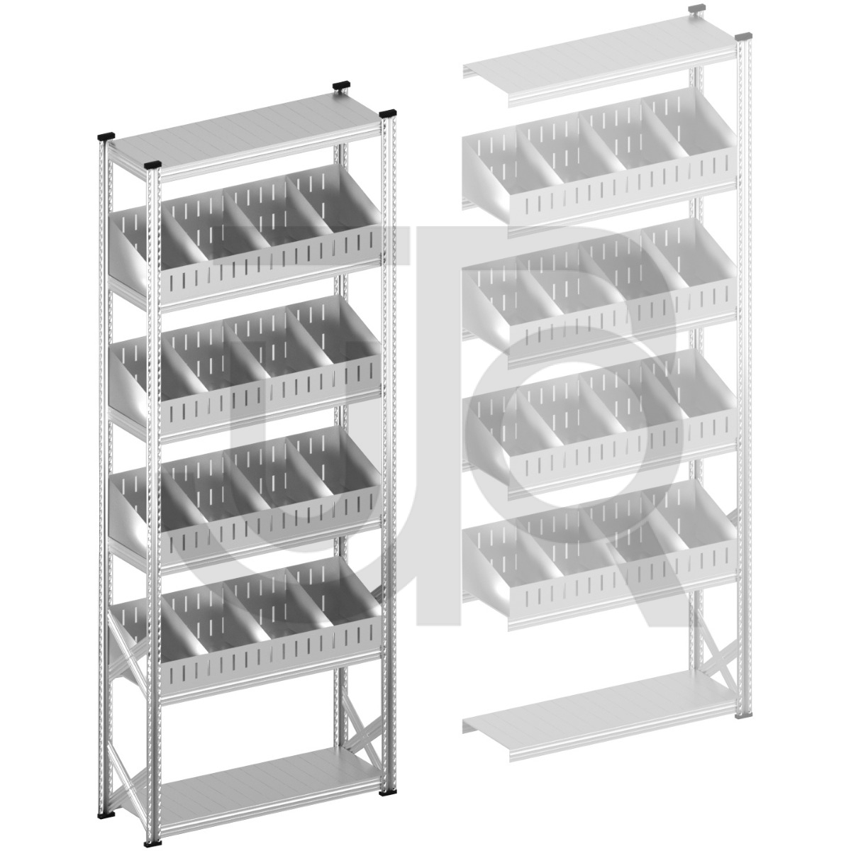 Vakkenstelling H3028 x D320 | startset vak 1200 mm | schuine opzetranden 100-200 mm-0