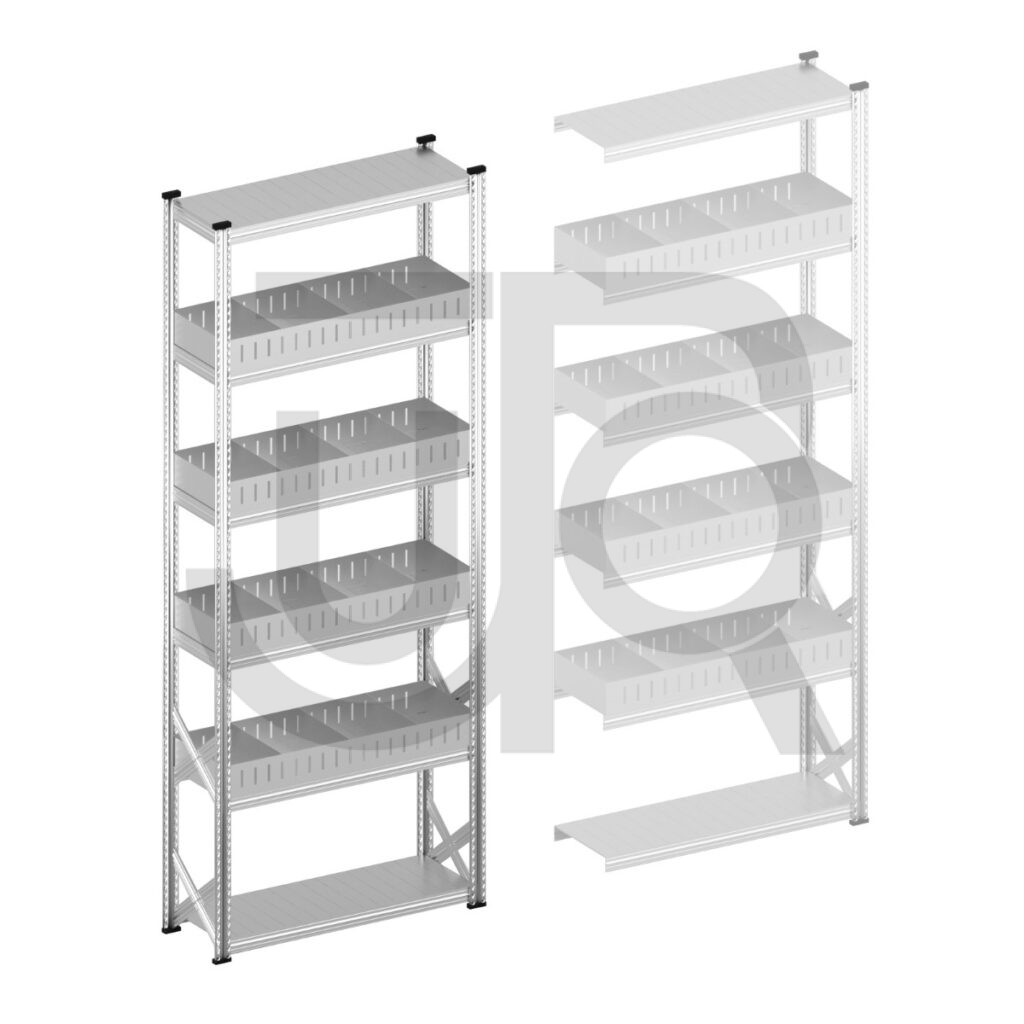 Vakkenstelling H3028 x D400 | startset vak 1200 mm | rechte opzetranden 100 mm-0
