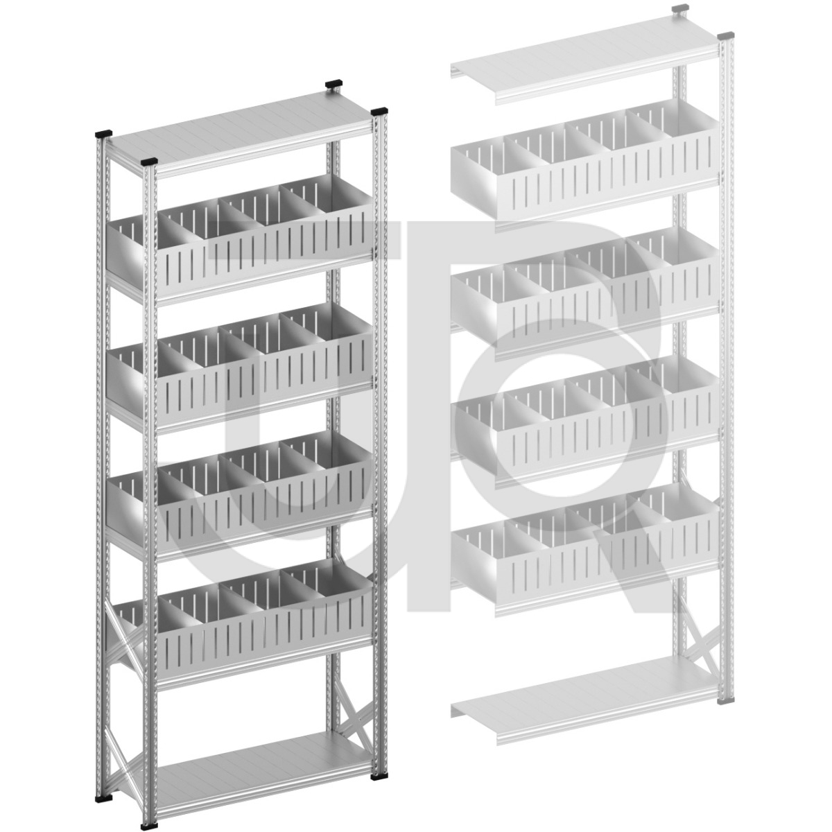 Vakkenstelling H3028 x D320 | startset vak 1200 mm | rechte opzetranden 200 mm-0