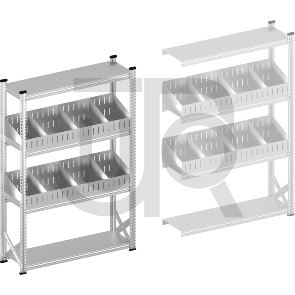 Vakkenstelling H1972 x D400 | startset vak 1350 mm | schuine opzetranden 100-200 mm-0