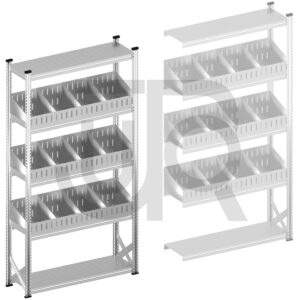 Vakkenstelling H2500 x D320 | startset vak 1350 mm | schuine opzetranden 100-200 mm-0
