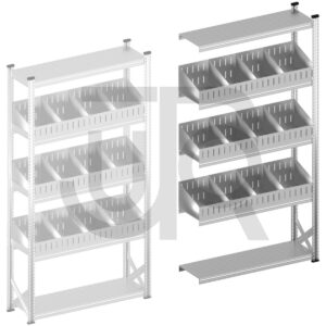 Vakkenstelling H2500 x D320 | aanbouwset vak 1350 mm | schuine opzetranden 100-200 mm-0