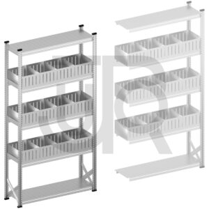 Vakkenstelling H2500 x D400 | startset vak 1350 mm | rechte opzetranden 200 mm-0