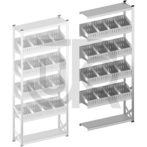 Vakkenstelling H3028 x D400 | aanbouwset vak 1350 mm | schuine opzetranden 100-200 mm-0