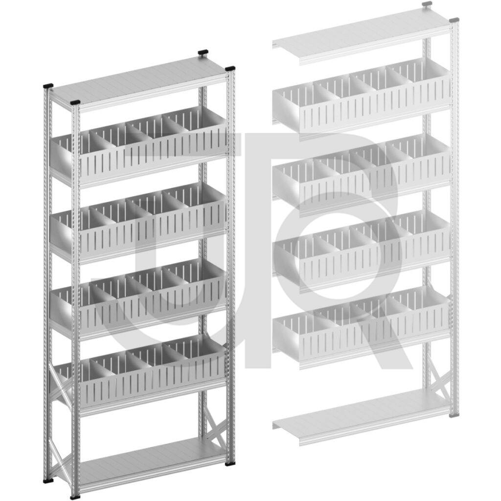 Vakkenstelling H3028 x D400 | startset vak 1350 mm | rechte opzetranden 200 mm-0