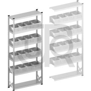 Vakkenstelling H3028 x D400 | startset vak 1350 mm | rechte opzetranden 200 mm-0