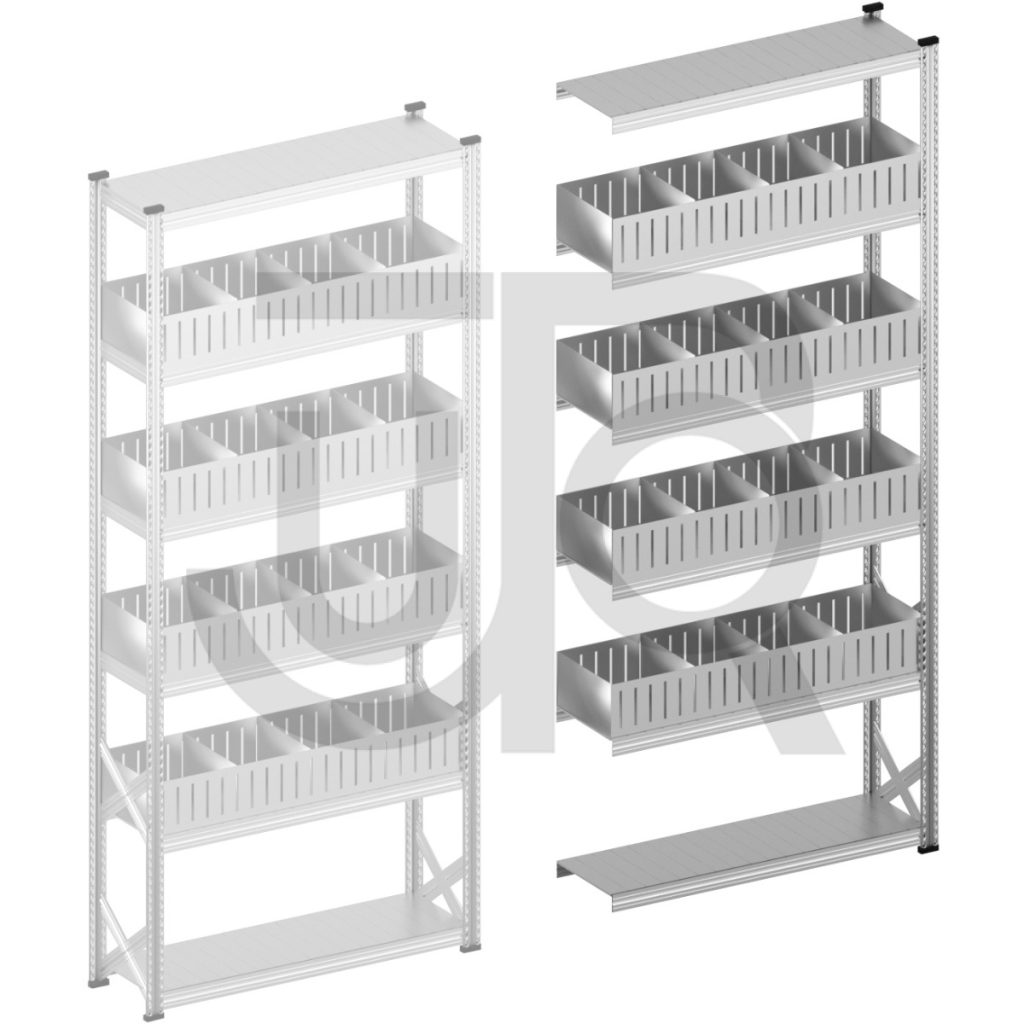 Vakkenstelling H3028 x D320 | aanbouwset vak 1350 mm | rechte opzetranden 200 mm-0