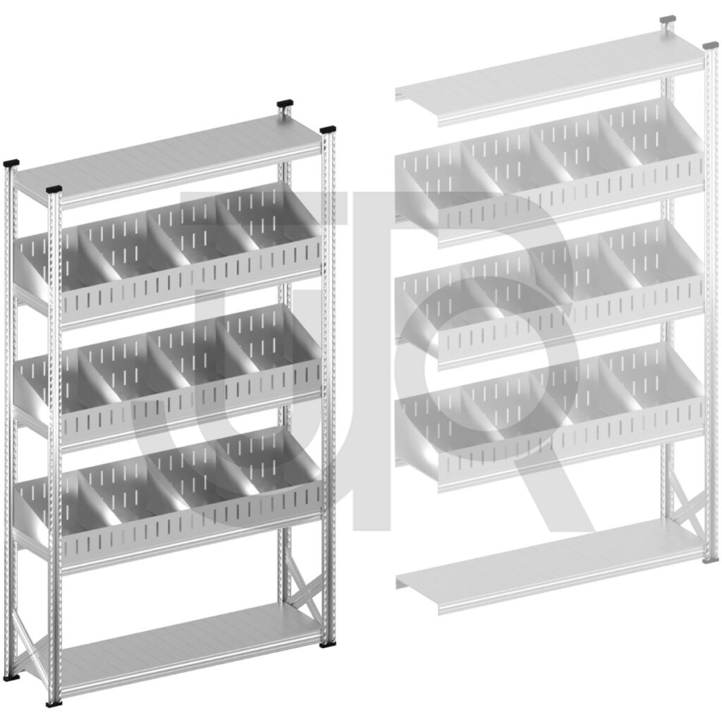 Vakkenstelling H2500 x D320 | startset vak 1500 mm | schuine opzetranden 100-200 mm-0