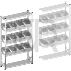 Vakkenstelling H2500 x D400 | startset vak 1500 mm | schuine opzetranden 100-200 mm-0