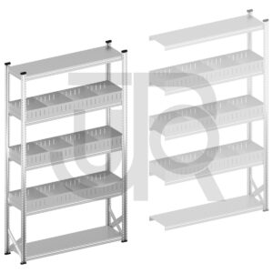 Vakkenstelling H2500 x D320 | startset vak 1500 mm | rechte opzetranden 100 mm-0