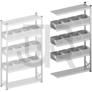 Vakkenstelling H2500 x D320 | aanbouwset vak 1500 mm | rechte opzetranden 200 mm-0
