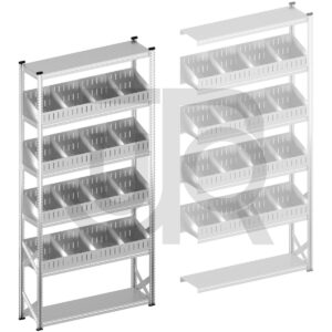 Vakkenstelling H3028 x D400 | startset vak 1500 mm | schuine opzetranden 100-200 mm-0