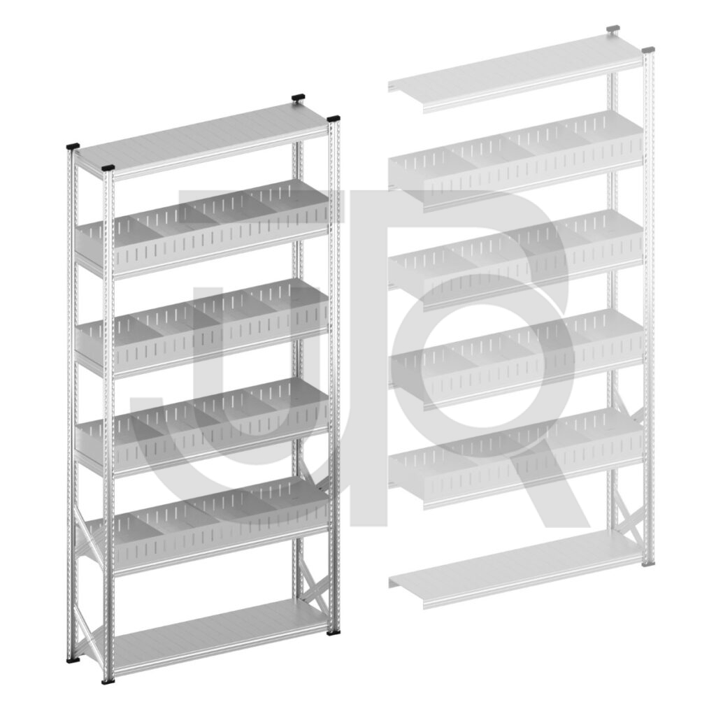 Vakkenstelling H3028 x D320 | startset vak 1500 mm | rechte opzetranden 100 mm-0