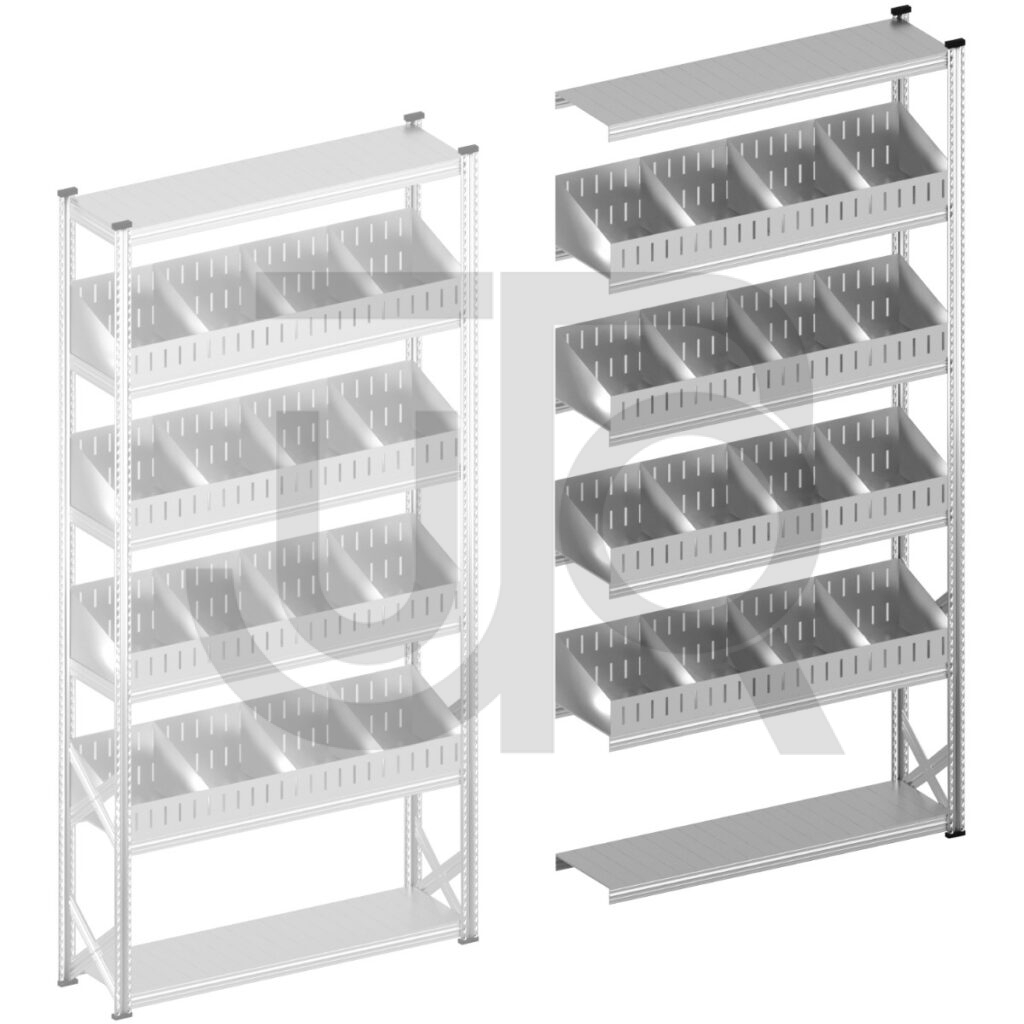 Vakkenstelling H3028 x D320 | aanbouwset vak 1500 mm | schuine opzetranden 100-200 mm-0