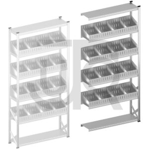 Vakkenstelling H3028 x D400 | aanbouwset vak 1500 mm | schuine opzetranden 100-200 mm-0