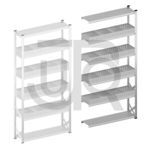 Vakkenstelling H3028 x D400 | aanbouwset vak 1500 mm | rechte opzetranden 100 mm-0