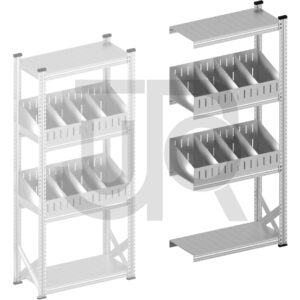 Vakkenstelling H1972 x D320 | aanbouwset vak 900 mm | schuine opzetranden 100-200 mm-0