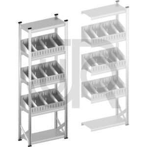 Vakkenstelling H2500 x D320 | startset vak 900 mm | schuine opzetranden 100-200 mm-0