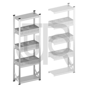 Vakkenstelling H2500 x D400 | startset vak 900 mm | rechte opzetranden 100 mm-0