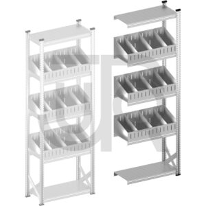 Vakkenstelling H2500 x D400 | aanbouwset vak 900 mm | schuine opzetranden 100-200 mm-0