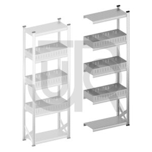Vakkenstelling H2500 x D400 | aanbouwset vak 900 mm | rechte opzetranden 100 mm-0