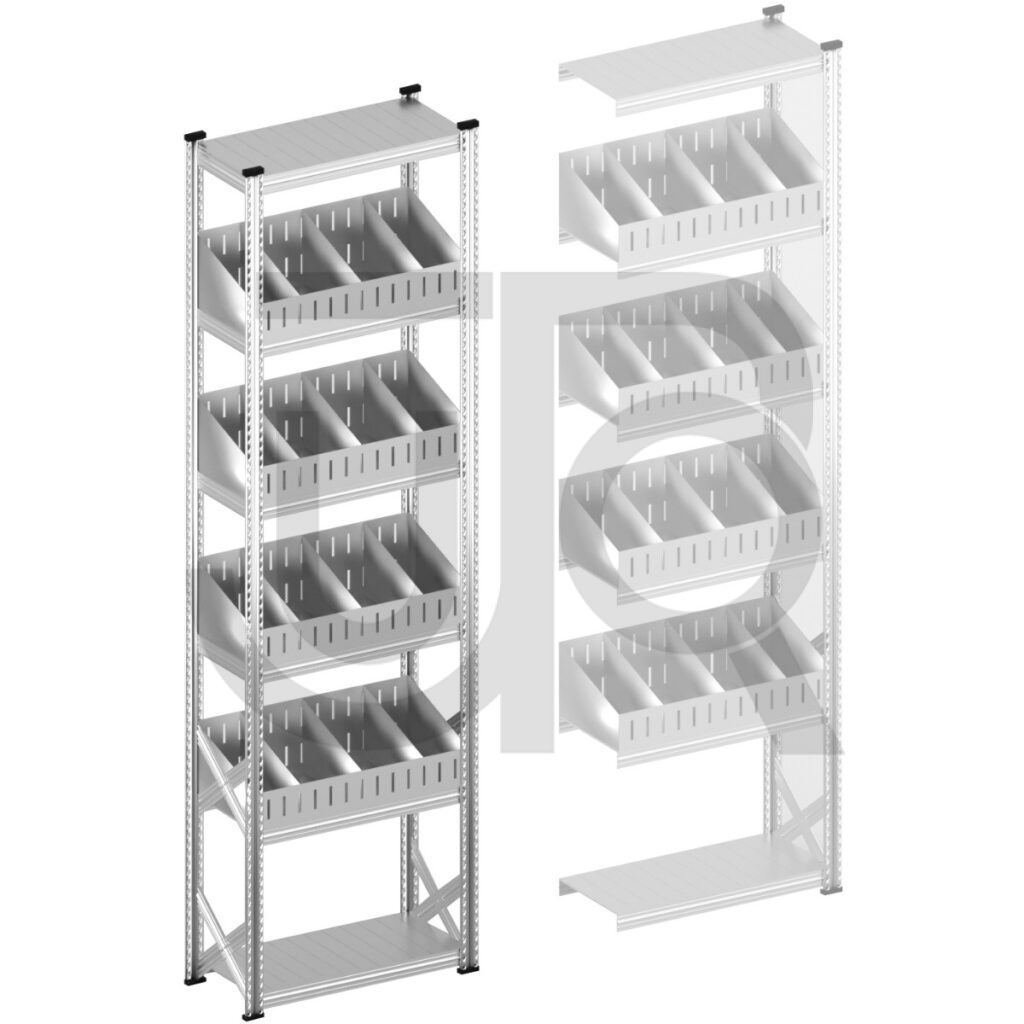 Vakkenstelling H3028 x D400 | startset vak 900 mm | schuine opzetranden 100-200 mm-0