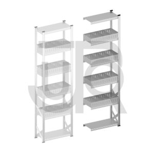 Vakkenstelling H3028 x D320 | aanbouwset vak 900 mm | rechte opzetranden 100 mm-0