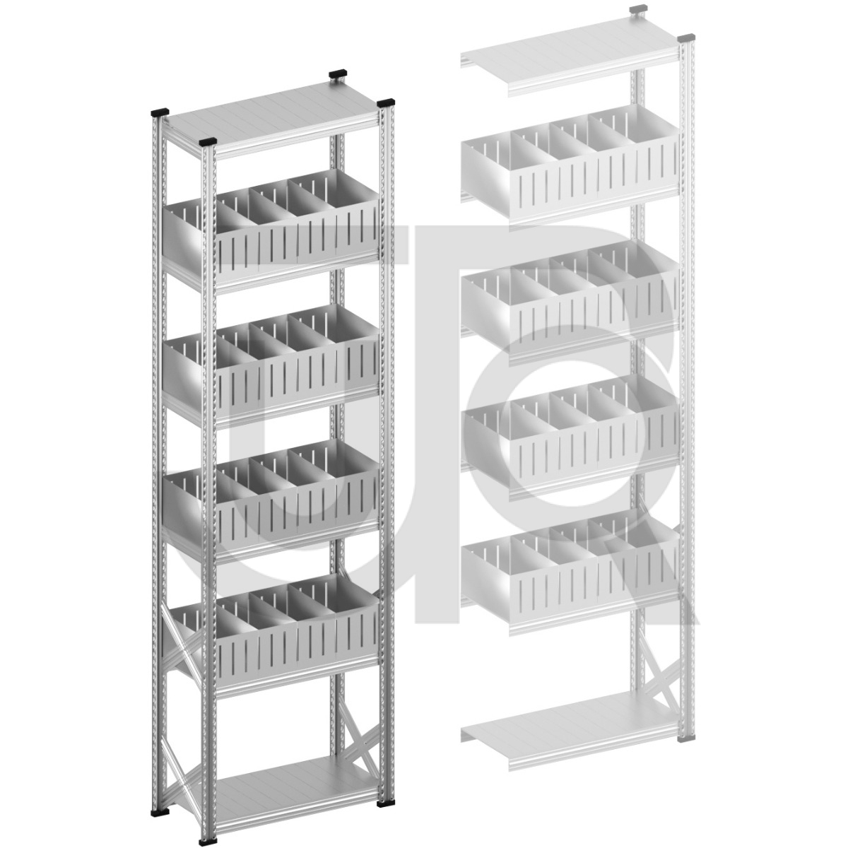 Vakkenstelling H3028 x D400 | startset vak 900 mm | rechte opzetranden 200 mm-0