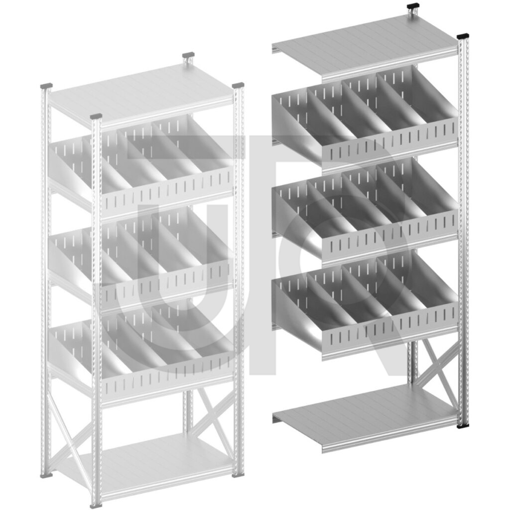 Vakkenstelling H2500 x D600 | aanbouwset vak 1050 mm | schuine opzetranden 100-200 mm-0