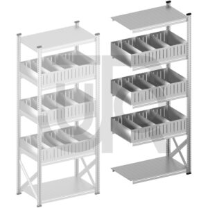 Vakkenstelling H2500 x D500 | aanbouwset vak 1050 mm | rechte opzetranden 200 mm-0