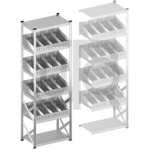 Vakkenstelling H3028 x D500 | startset vak 1050 mm | schuine opzetranden 100-200 mm-0