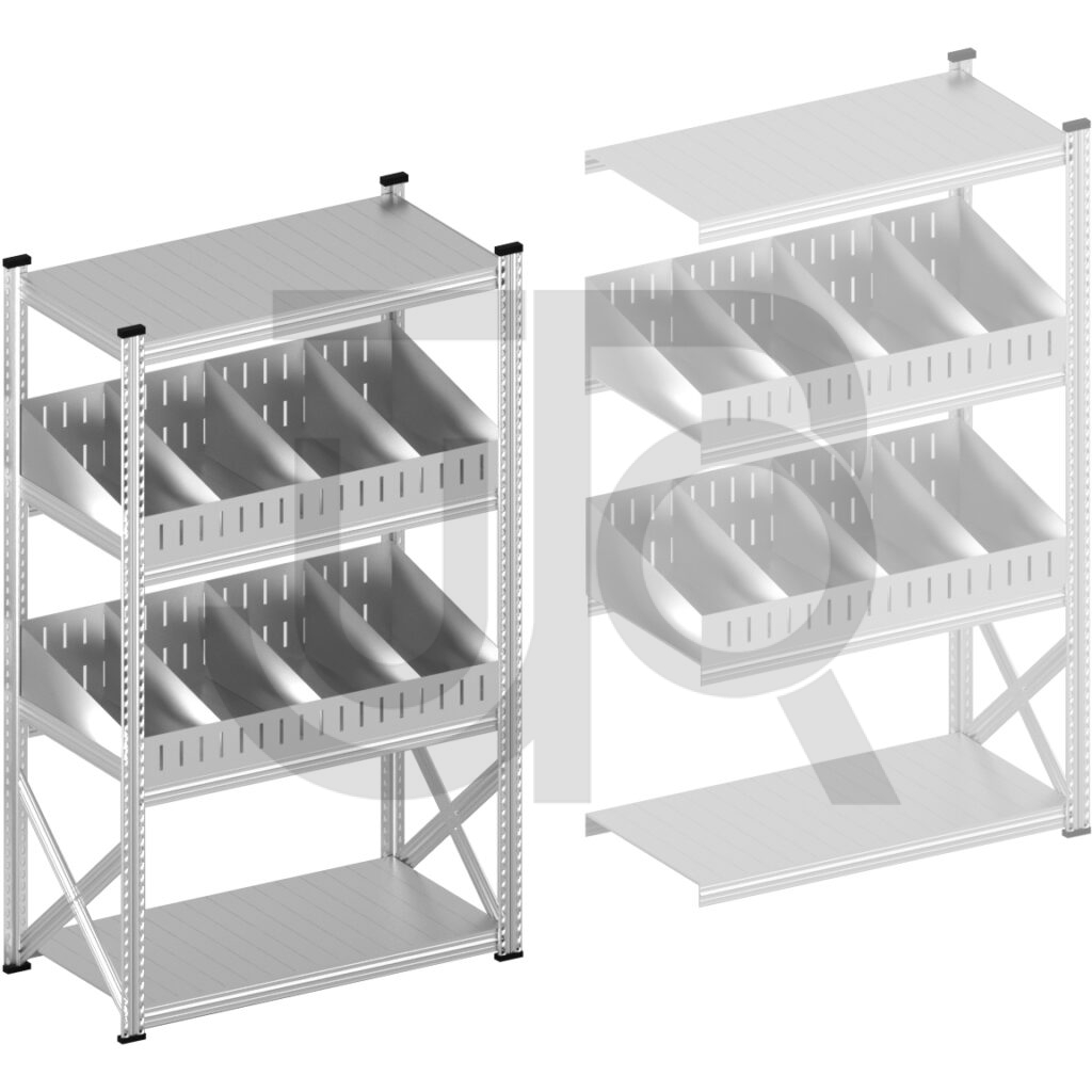 Vakkenstelling H1972 x D500 | startset vak 1200 mm | schuine opzetranden 100-200 mm-0