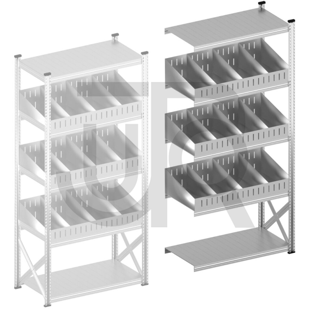 Vakkenstelling H2500 x D600 | aanbouwset vak 1200 mm | schuine opzetranden 100-200 mm-0