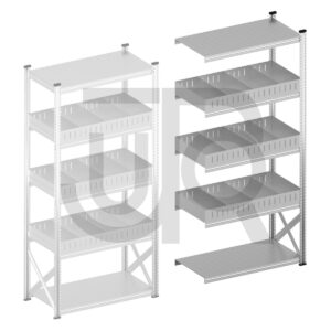 Vakkenstelling H2500 x D600 | aanbouwset vak 1200 mm | rechte opzetranden 100 mm-0