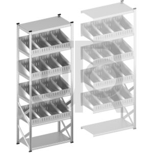 Vakkenstelling H3028 x D600 | startset vak 1200 mm | schuine opzetranden 100-200 mm-0