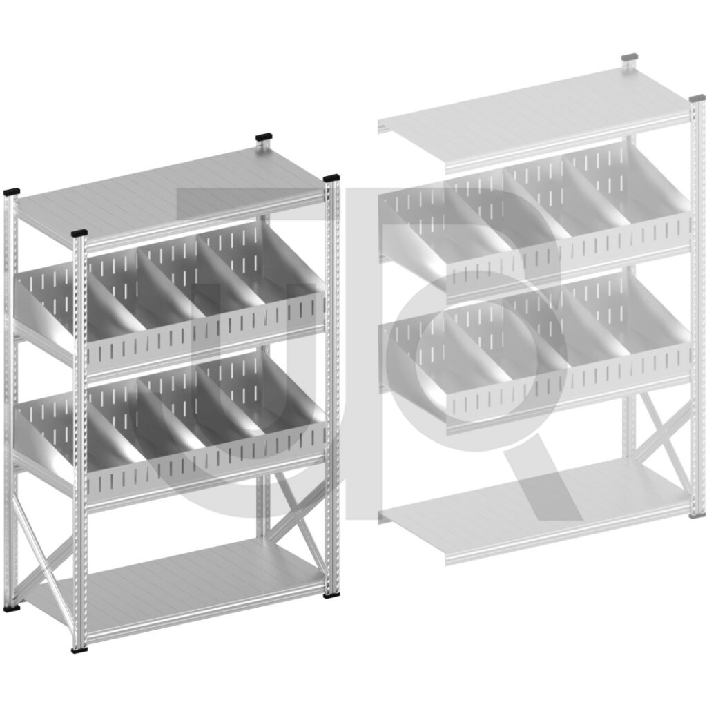 Vakkenstelling H1972 x D500 | startset vak 1350 mm | schuine opzetranden 100-200 mm-0