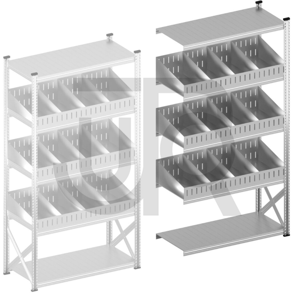 Vakkenstelling H2500 x D500 | aanbouwset vak 1350 mm | schuine opzetranden 100-200 mm-0