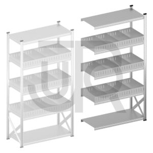 Vakkenstelling H2500 x D600 | aanbouwset vak 1350 mm | rechte opzetranden 100 mm-0