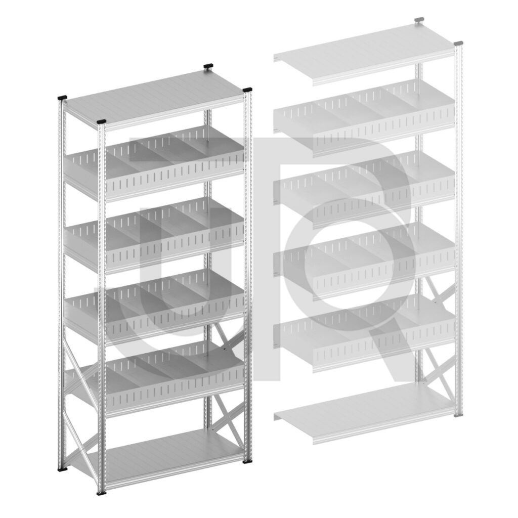 Vakkenstelling H3028 x D600 | startset vak 1350 mm | rechte opzetranden 100 mm-0
